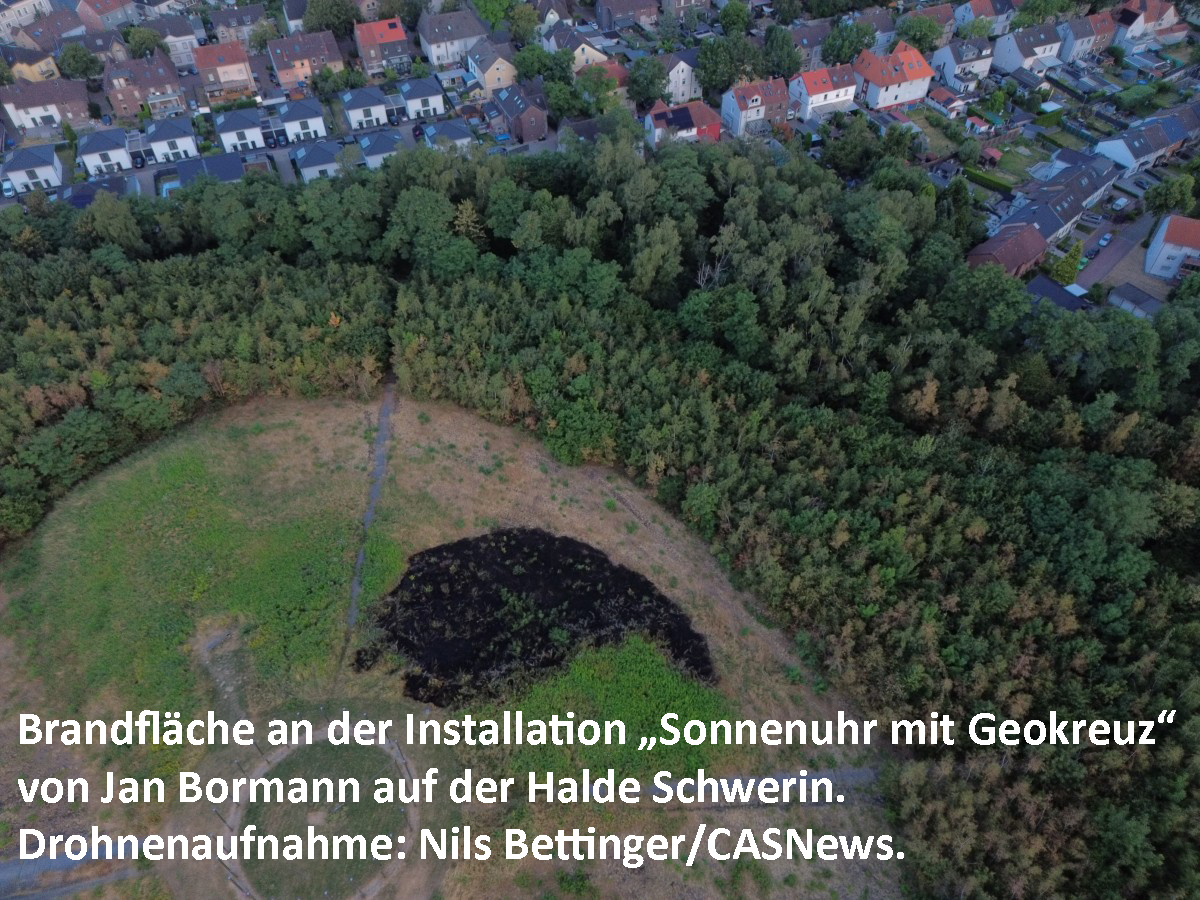 Flächenbrand an der Sonnenuhr auf Schwerin