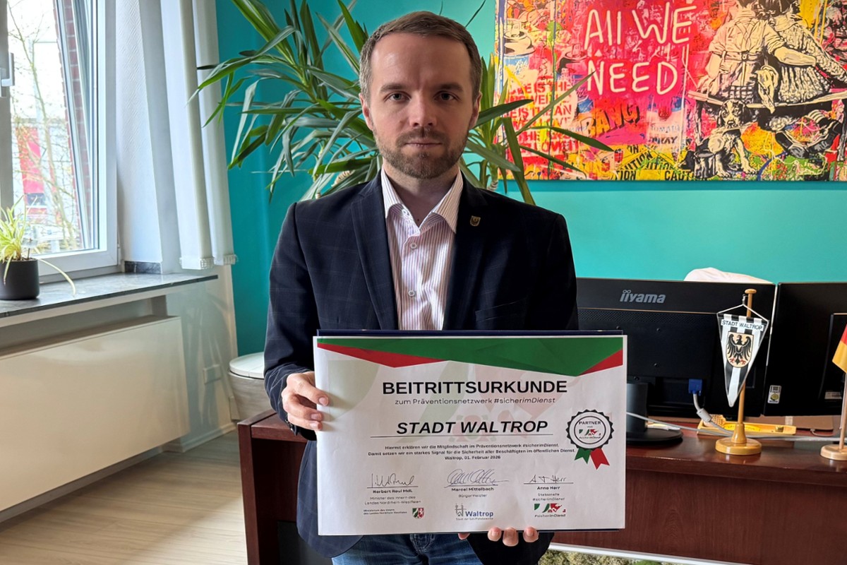 Waltrop tritt Netzwerk #sicherimdienst bei